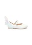 Main View - Click To Enlarge - SOPHIA WEBSTER - Talulah' Iridescent Butterfly Motif Buckle Strap Toddler Leather Flats