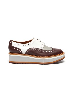 Main View - Click To Enlarge - CLERGERIE - Becka' Colourblock Calfskin Leather Platform Derby shoes