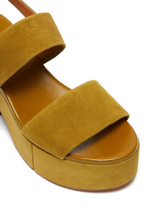 Detail View - Click To Enlarge - CLERGERIE - Cora' Double Strap Slingback Suede Platform Sandals