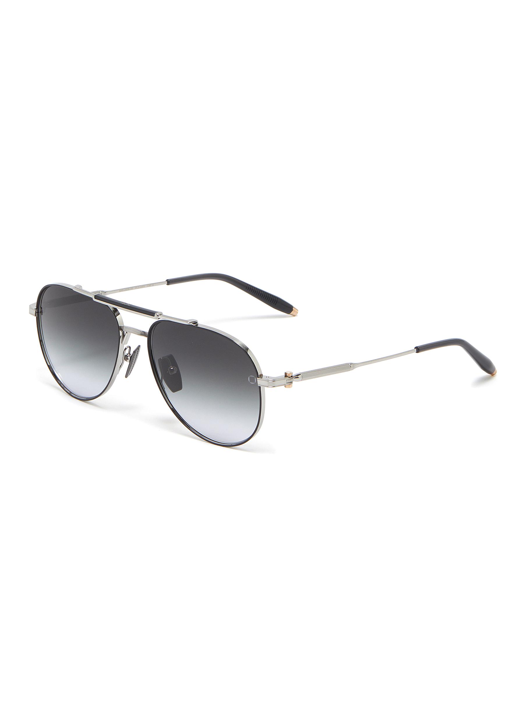 Akoni Eyewear 'hydra' Gradient Lens Aviator Sunglasses In Grey