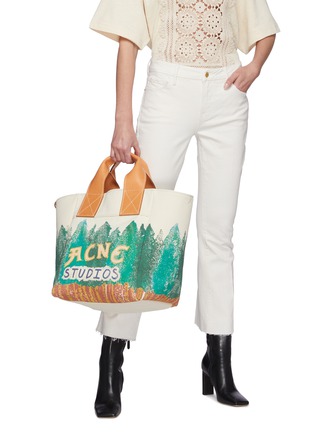 Figure View - Click To Enlarge - ACNE STUDIOS - Forest Graphic Print Cotton Canvas Tote