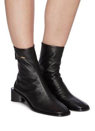 Figure View - Click To Enlarge - ACNE STUDIOS - SQUARE TOE LEATHER BOOTS