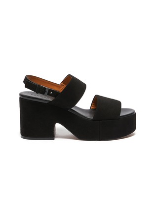 Main View - Click To Enlarge - CLERGERIE - 'CORA' DOUBLE STRAP SLINGBACK SUEDE PLATFORM SANDALS