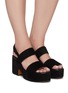 Figure View - Click To Enlarge - CLERGERIE - 'CORA' DOUBLE STRAP SLINGBACK SUEDE PLATFORM SANDALS