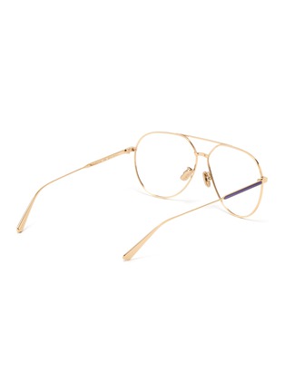 Figure View - Click To Enlarge - DIOR - Gemdior' Gold Toned Metal Aviator Optical Frame
