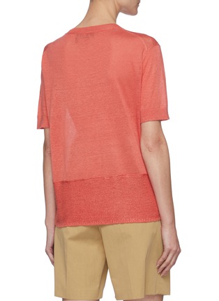 Back View - Click To Enlarge - THEORY - Semi Sheer Knitted Hem T-shirt