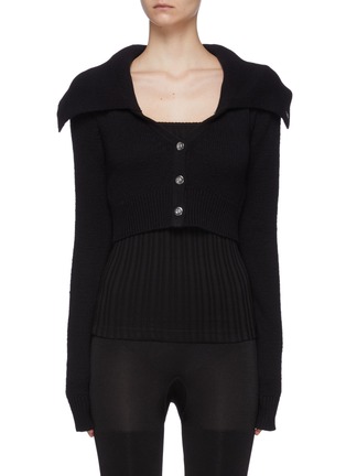 Main View - Click To Enlarge - HELMUT LANG - Wide collar cropped cardigan