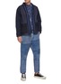 Figure View - Click To Enlarge - FDMTL - Tonal Boro Patchwork Washed Straight Leg Jeans