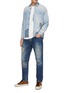 Figure View - Click To Enlarge - FDMTL - Ripped And Repaired Slim Fit Washed Jeans