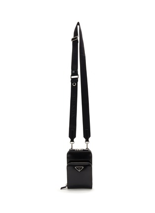 Main View - Click To Enlarge - PRADA - Brushed Leather Zipped Crossbody Bag
