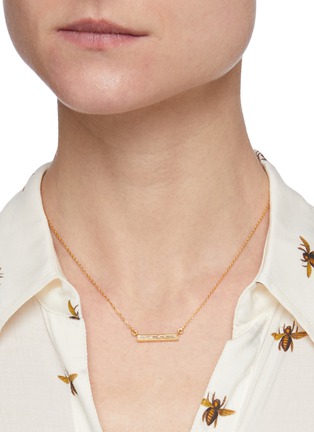 Figure View - Click To Enlarge - SHANA GULATI - 'Emlyn' Diamond 18k gold vermeil White resin necklace