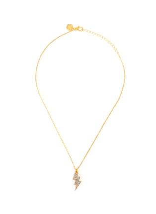 Main View - Click To Enlarge - SHANA GULATI - Rishi Bolt' Champagne diamonds 18k gold vermeil Silver-tone resin necklace
