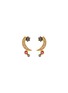 Main View - Click To Enlarge - SHANA GULATI - 'Kolar' Black Diamonds 18k gold vermeil Resin stud earrings