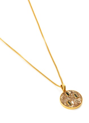 Detail View - Click To Enlarge - SHANA GULATI - Gyali' Diamond Onyx 18k gold vermeil Resin pendant necklace