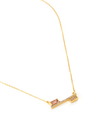 Detail View - Click To Enlarge - SHANA GULATI - Monge' Champagne Diamond Pink Tourmaline 18k gold vermeil Resin necklace