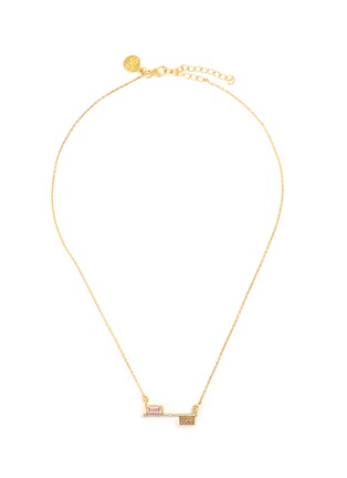 Main View - Click To Enlarge - SHANA GULATI - Monge' Champagne Diamond Pink Tourmaline 18k gold vermeil Resin necklace