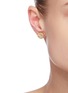 Figure View - Click To Enlarge - SHANA GULATI - Battice' Champagne diamonds 18k gold vermeil resin stud earrings