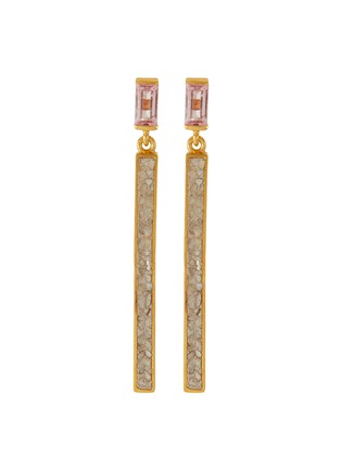 Main View - Click To Enlarge - SHANA GULATI - 'Appel' Diamond Pink Tourmaline 18k gold vermeil Resin drop earrings