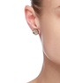 Figure View - Click To Enlarge - SHANA GULATI - Battice' Black Champagne diamonds oxidised sterling silver resin stud earrings