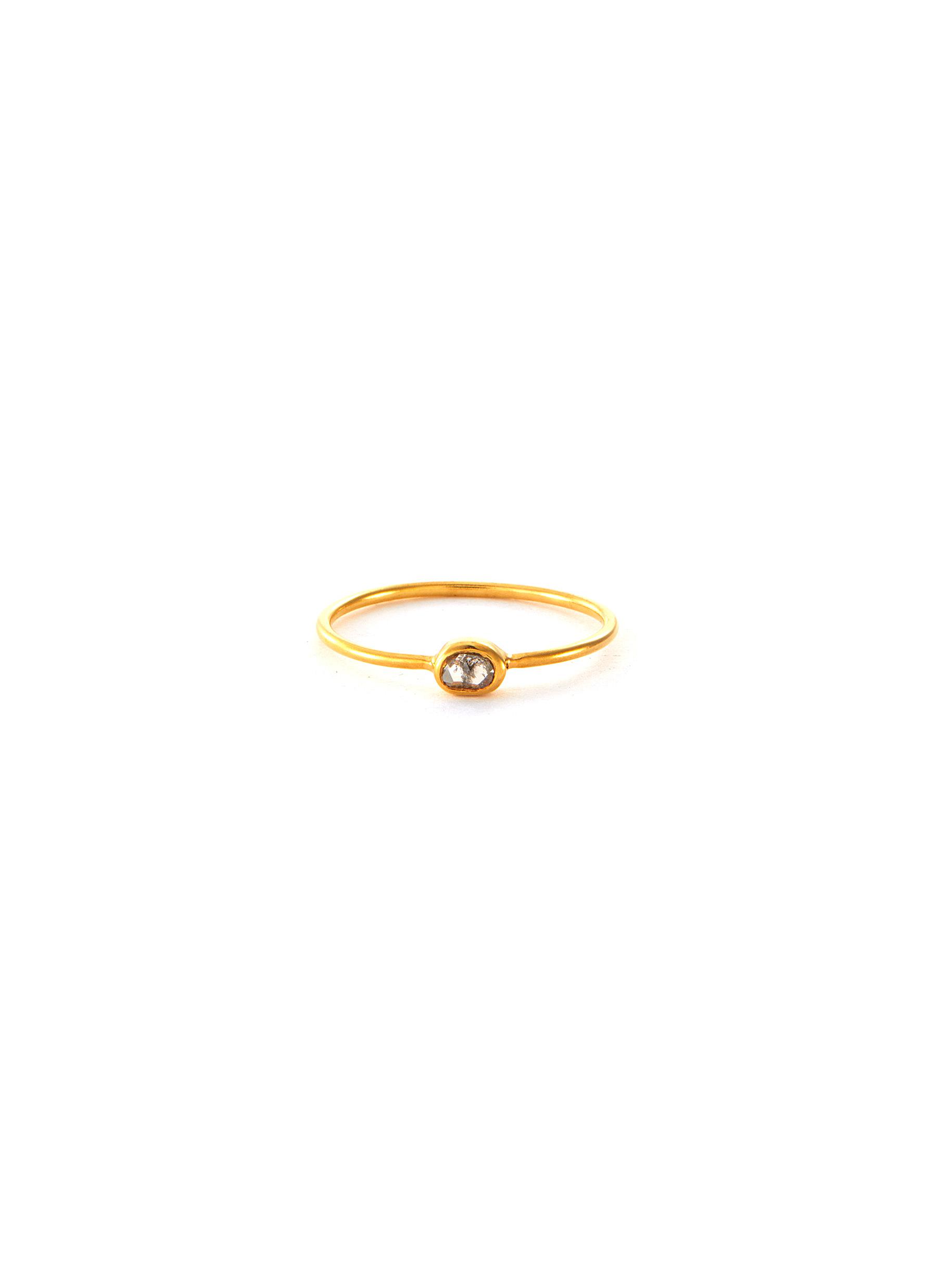 Rose Cut Diamond 18k gold vermeil ring
