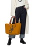JW ANDERSON - 'Belt' Anchor Logo Embroidery Leather Handle Felt Tote