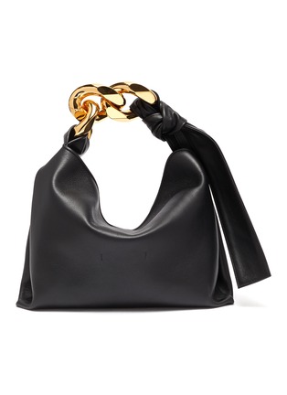 Main View - Click To Enlarge - JW ANDERSON - Chain Handle Knot Detail Leather Hobo Bag