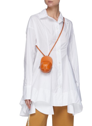 Figure View - Click To Enlarge - JW ANDERSON - 'NANO CAP' LEATHER CROSSBODY BAG