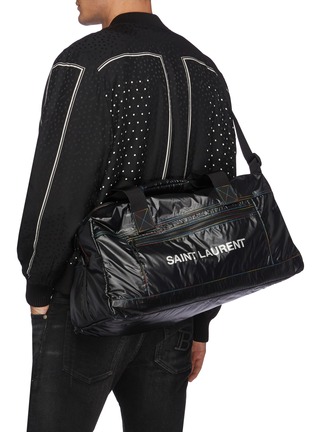 Figure View - Click To Enlarge - SAINT LAURENT - Nuxx' Branded Nylon Weekender Bag With Gradient Coloured Stitchings