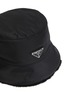 Detail View - Click To Enlarge - PRADA - Wool Trimmed Logo Plaque Nylon Bucket Hat