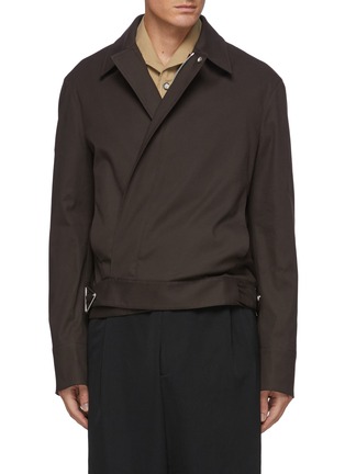 Main View - Click To Enlarge - BOTTEGA VENETA - Concealed zip stretch cotton shirt jacket