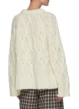 Back View - Click To Enlarge - ACNE STUDIOS - Chunky Wool Blend Cable Knit Sweater