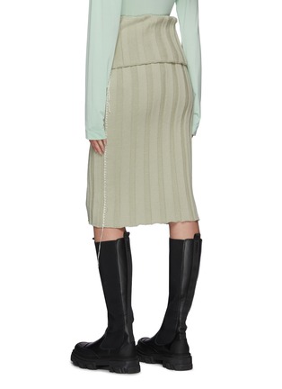 Back View - Click To Enlarge - ACNE STUDIOS - Toggle Adorned Wide Ribbed Flapped Skirt