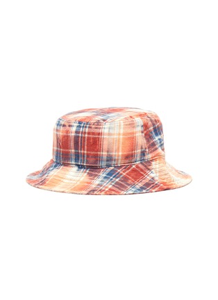 Figure View - Click To Enlarge - ACNE STUDIOS - Face Logo Embroidered Patch Plaid Bucket Hat