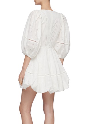 Back View - Click To Enlarge - JONATHAN SIMKHAI - 'Brynn' puff sleeve broderie anglaise mini dress