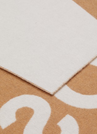 Detail View - Click To Enlarge - ACNE STUDIOS - Logo Print Fringe Edge Wool Nylon Blend Scarf