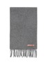 Detail View - Click To Enlarge - ACNE STUDIOS - Logo Patch Wool Fringe Scarf