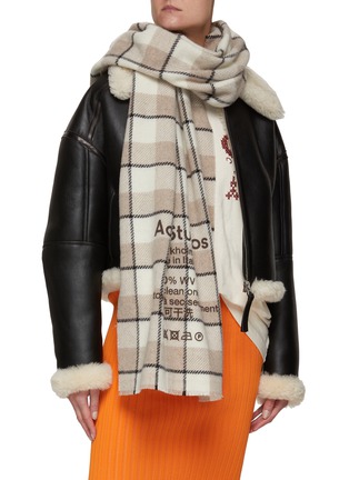 Figure View - Click To Enlarge - ACNE STUDIOS - Cassiar' Narrow Vichy Check Wool Scarf