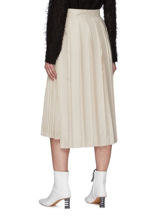 Back View - Click To Enlarge - PORTSPURE - Irregularly Pleated Wrap Skirt