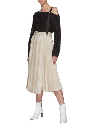 Figure View - Click To Enlarge - PORTSPURE - Irregularly Pleated Wrap Skirt