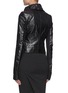 Back View - Click To Enlarge - RICK OWENS  - Double Breasted Cropped Calf Leather Biker Jacket