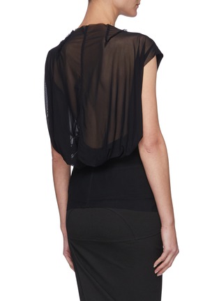 Back View - Click To Enlarge - RICK OWENS  - See-through Back Panel Boat Neck Column Top