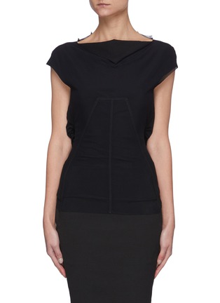 Main View - Click To Enlarge - RICK OWENS  - See-through Back Panel Boat Neck Column Top