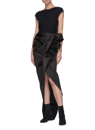 Figure View - Click To Enlarge - RICK OWENS  - See-through Back Panel Boat Neck Column Top