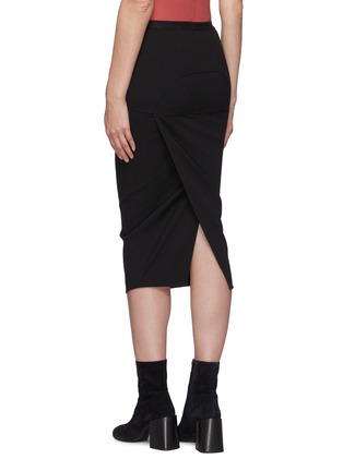 Back View - Click To Enlarge - RICK OWENS  - Pillar' Cotton Blend Midi Skirt