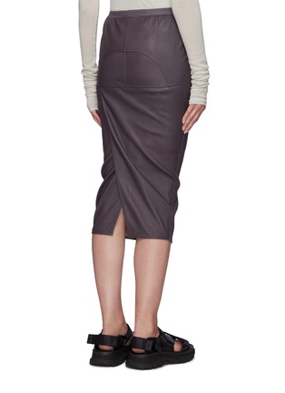 Back View - Click To Enlarge - RICK OWENS  - Pillar' Leather Midi Skirt