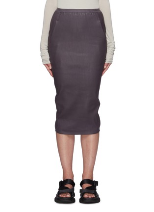 Main View - Click To Enlarge - RICK OWENS  - Pillar' Leather Midi Skirt