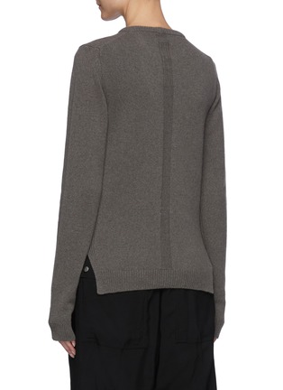 Back View - Click To Enlarge - RICK OWENS  - Recycled Knit Roundneck Cashmere Jumper