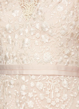 - NEEDLE & THREAD - 'Francine' Floral Lace V-neck Midi Dress