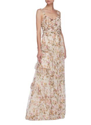Figure View - Click To Enlarge - NEEDLE & THREAD - 'Garland' flower print sleeveless gown