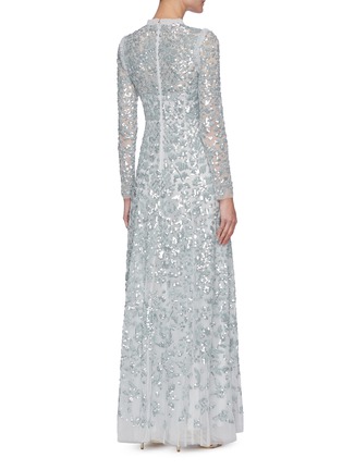 Back View - Click To Enlarge - NEEDLE & THREAD - 'Aurelia' Sequin Embellished Long Sleeve Gown